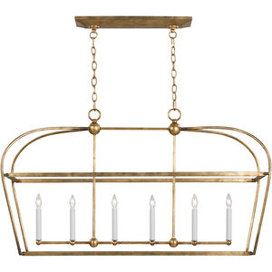 C&M by Chapman & Myers Stonington 6 Light 49.13 inch Antique Gild Linear Lantern Ceiling Light