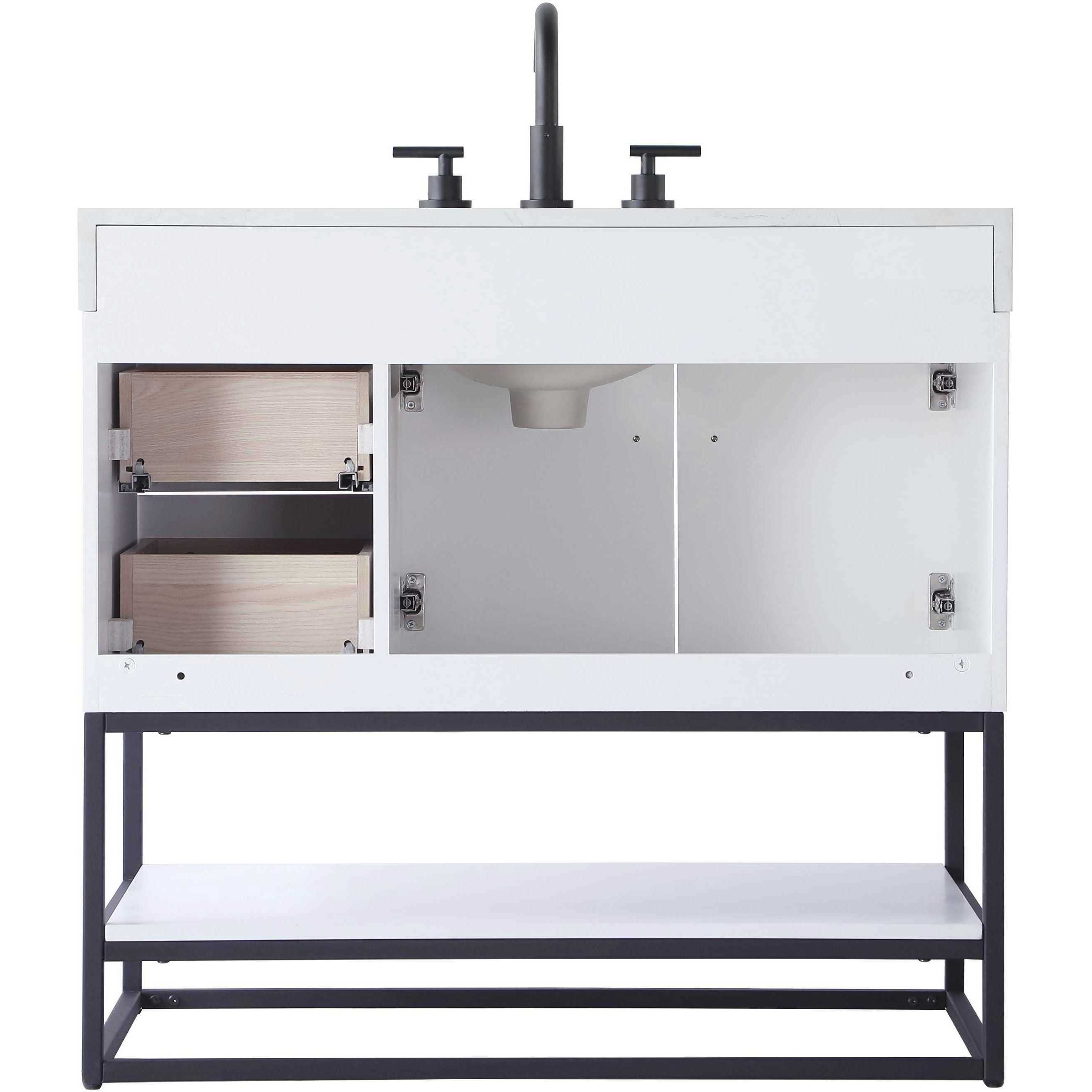 Caroline 36 X 34 inch White Bathroom Vanity Cabinet