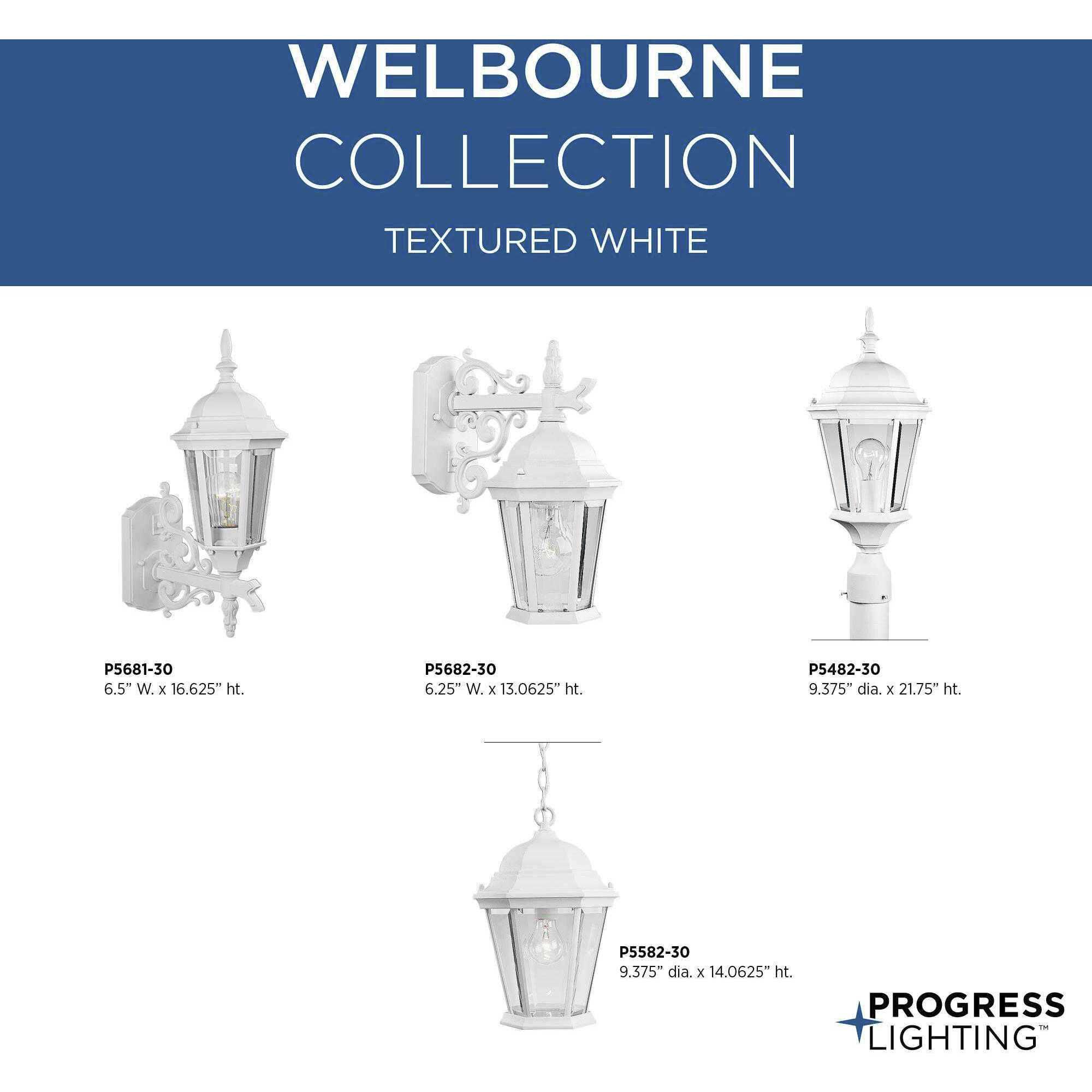 Welbourne 1 Light 22 inch Textured White Outdoor Post Lantern in Clear Beveled, Standard
