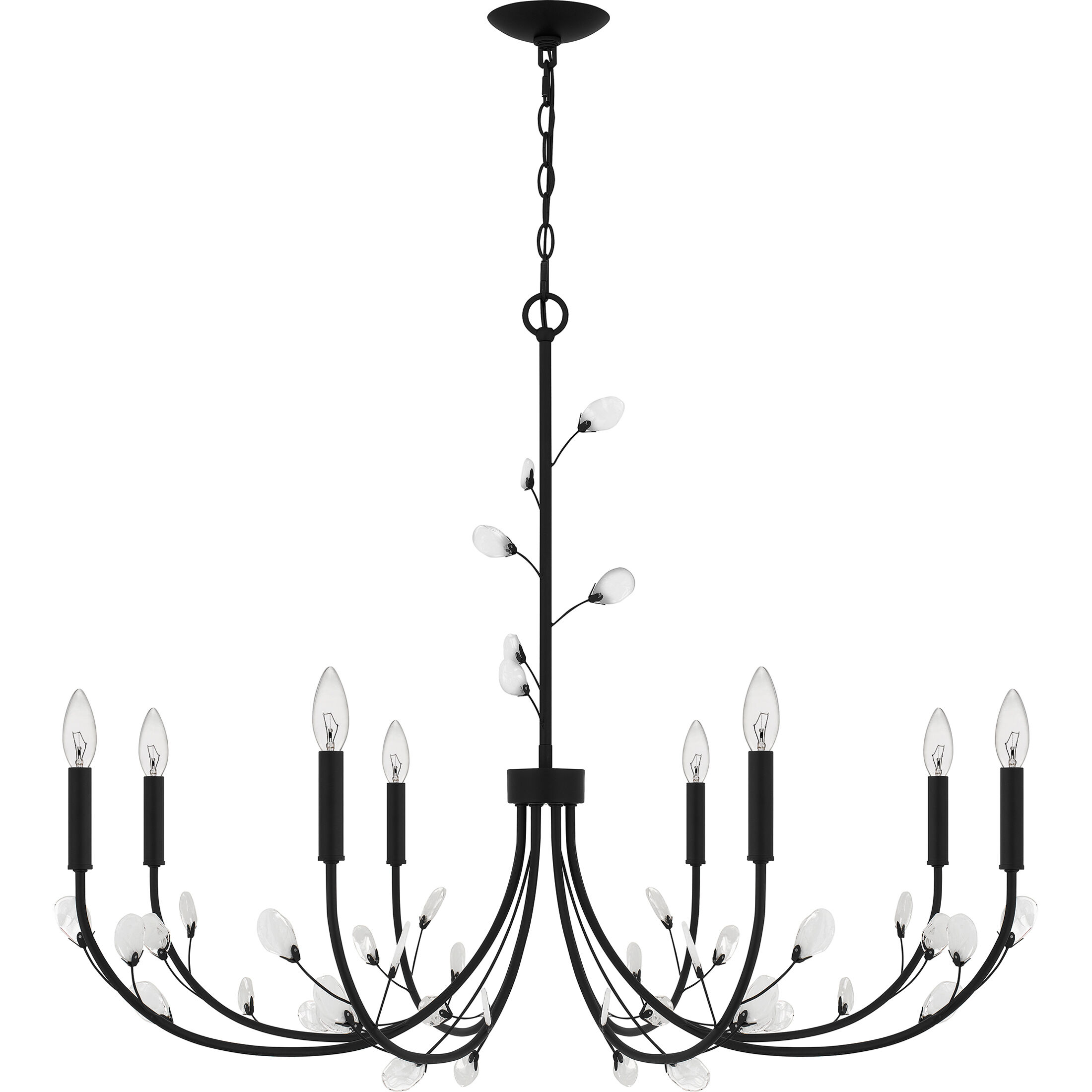 Heiress 8 Light 40 inch Matte Black Chandelier Ceiling Light
