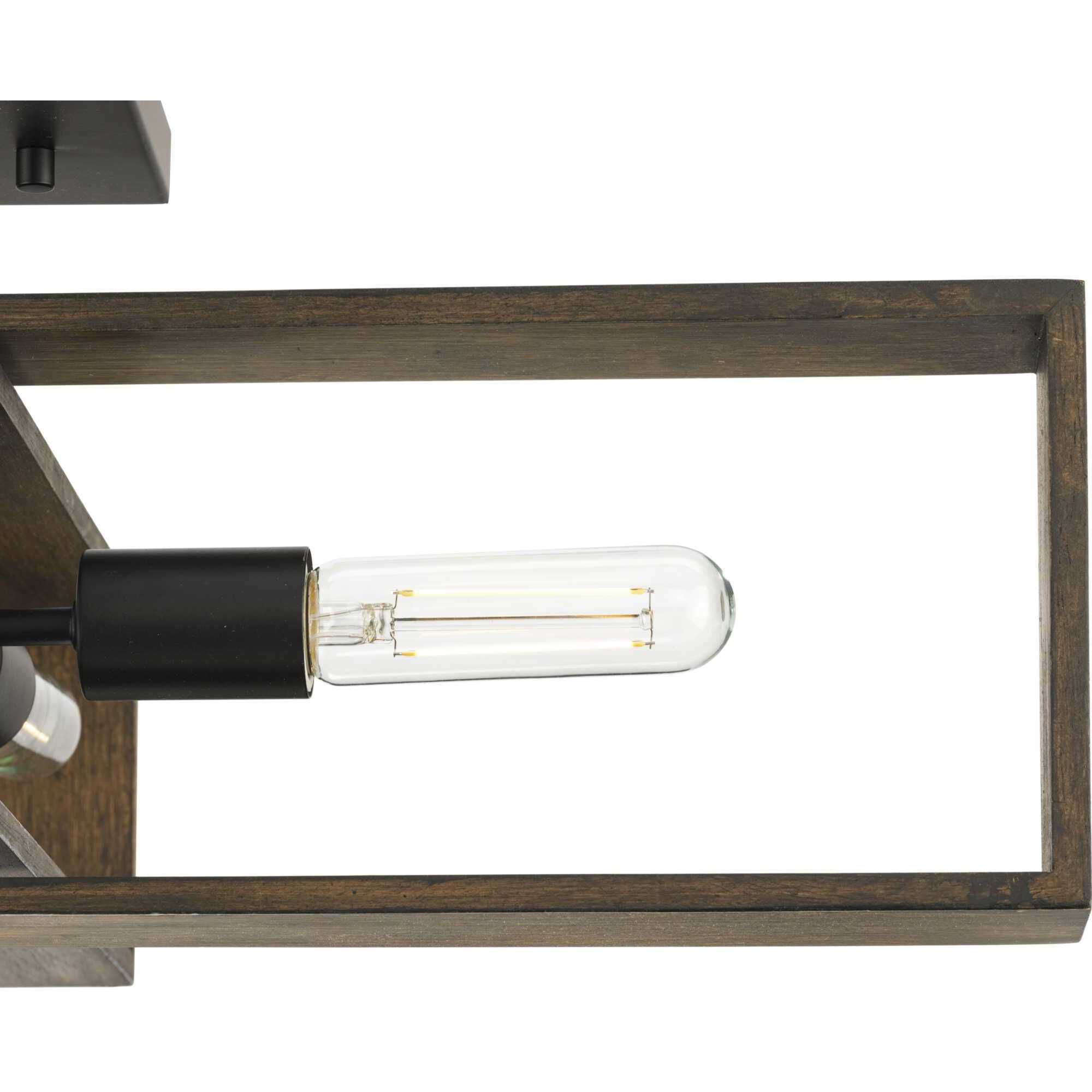 Boundary 4 Light 24 inch Matte Black Semi-Flush Mount Ceiling Light, Design Series