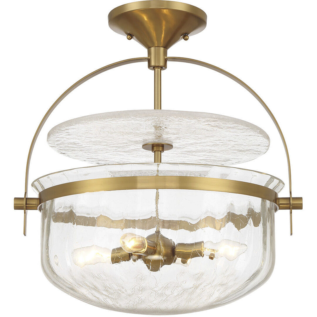 Denmar 4 Light 18 inch Warm Brass Covertible SemiFlush Ceiling Light