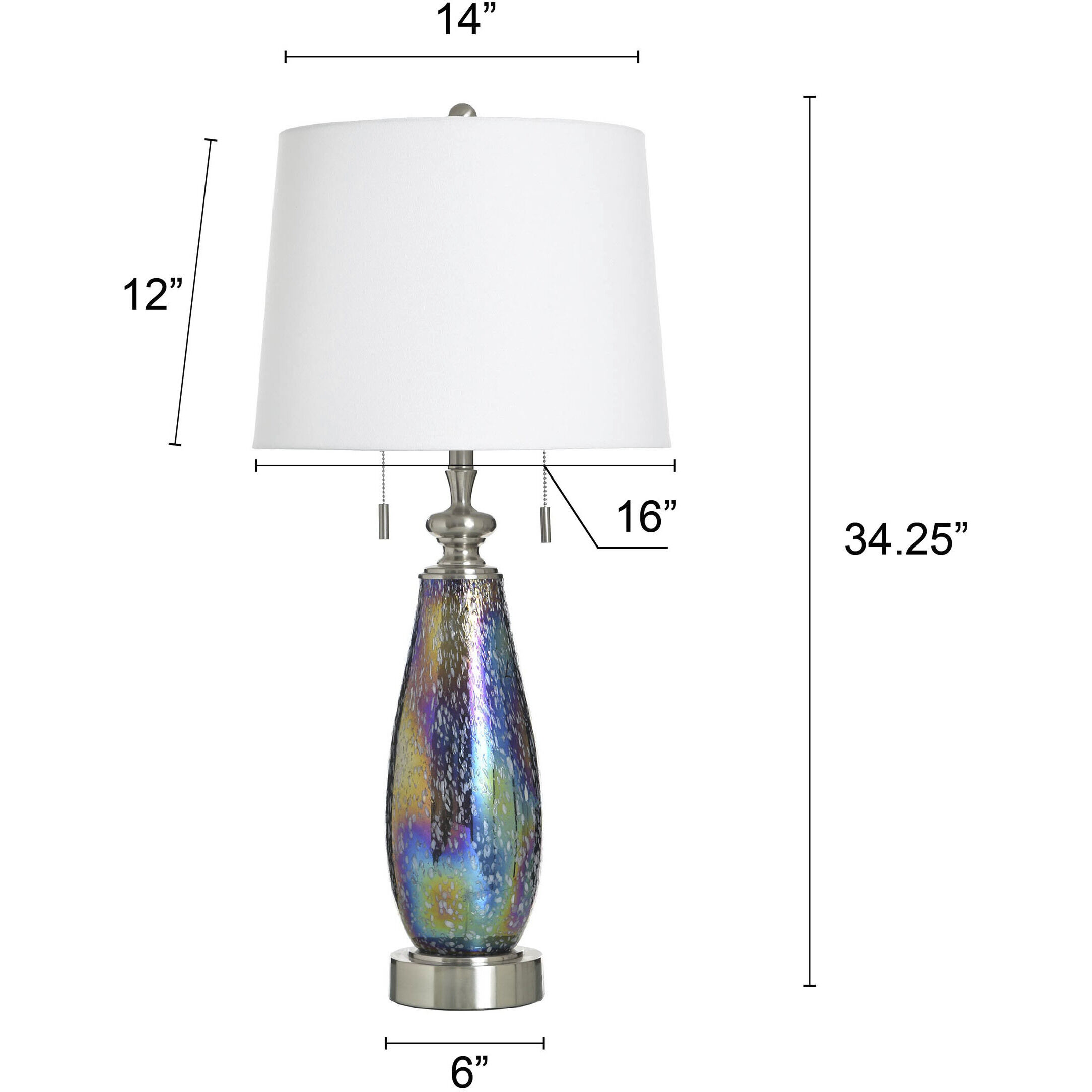 Wellen 34 inch 60 watt Wellen and White Table Lamp Portable Light