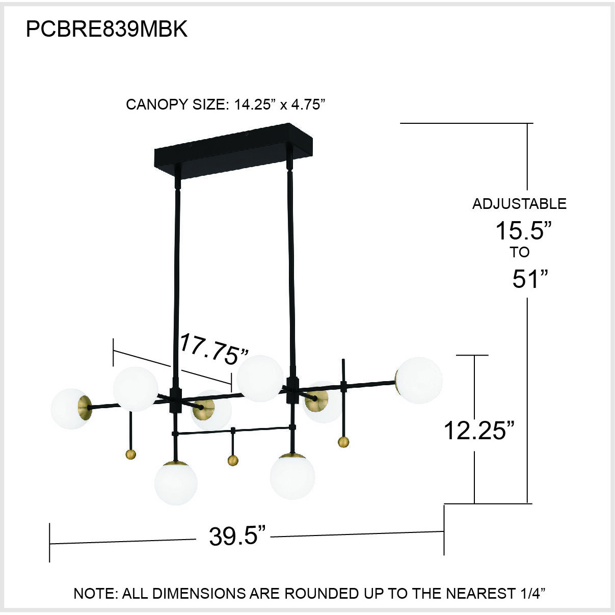 Blaire LED 40 inch Matte Black Island Light Ceiling Light