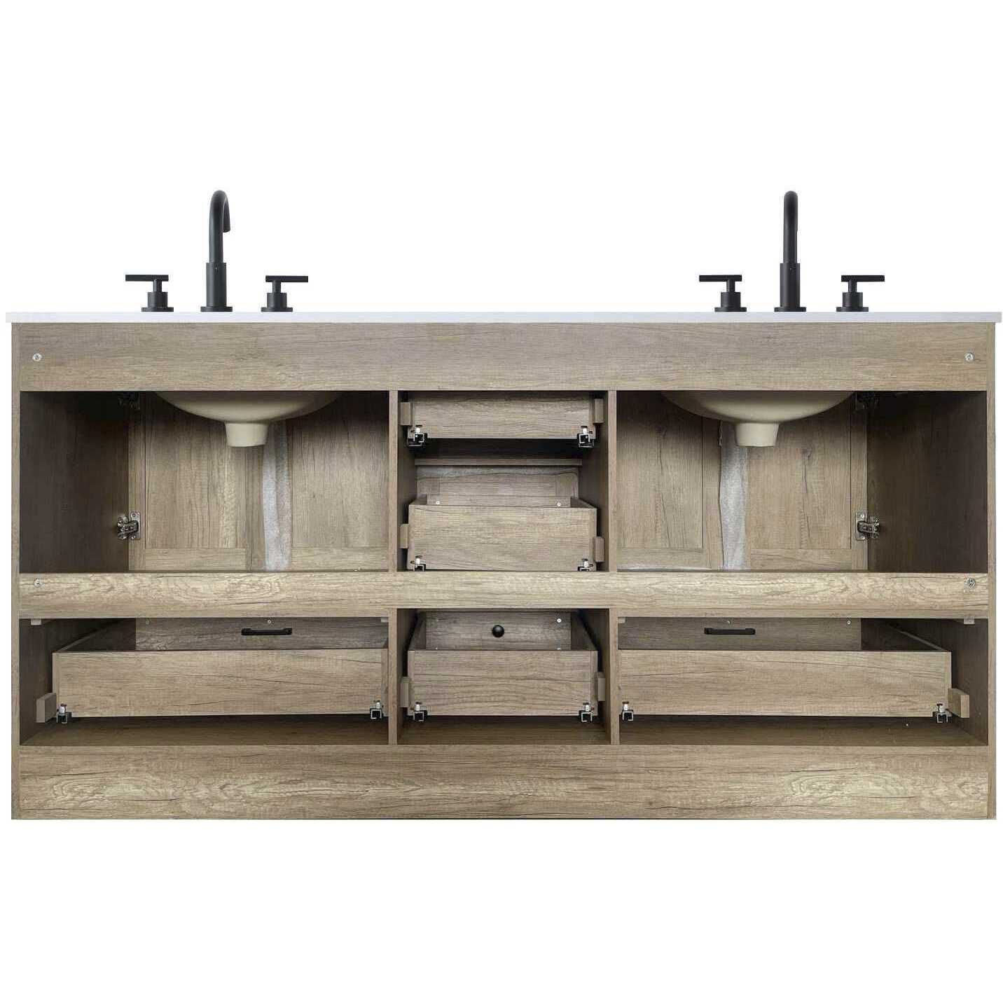 Soma 66 X 34 inch Natural Oak Bathroom Vanity Cabinet