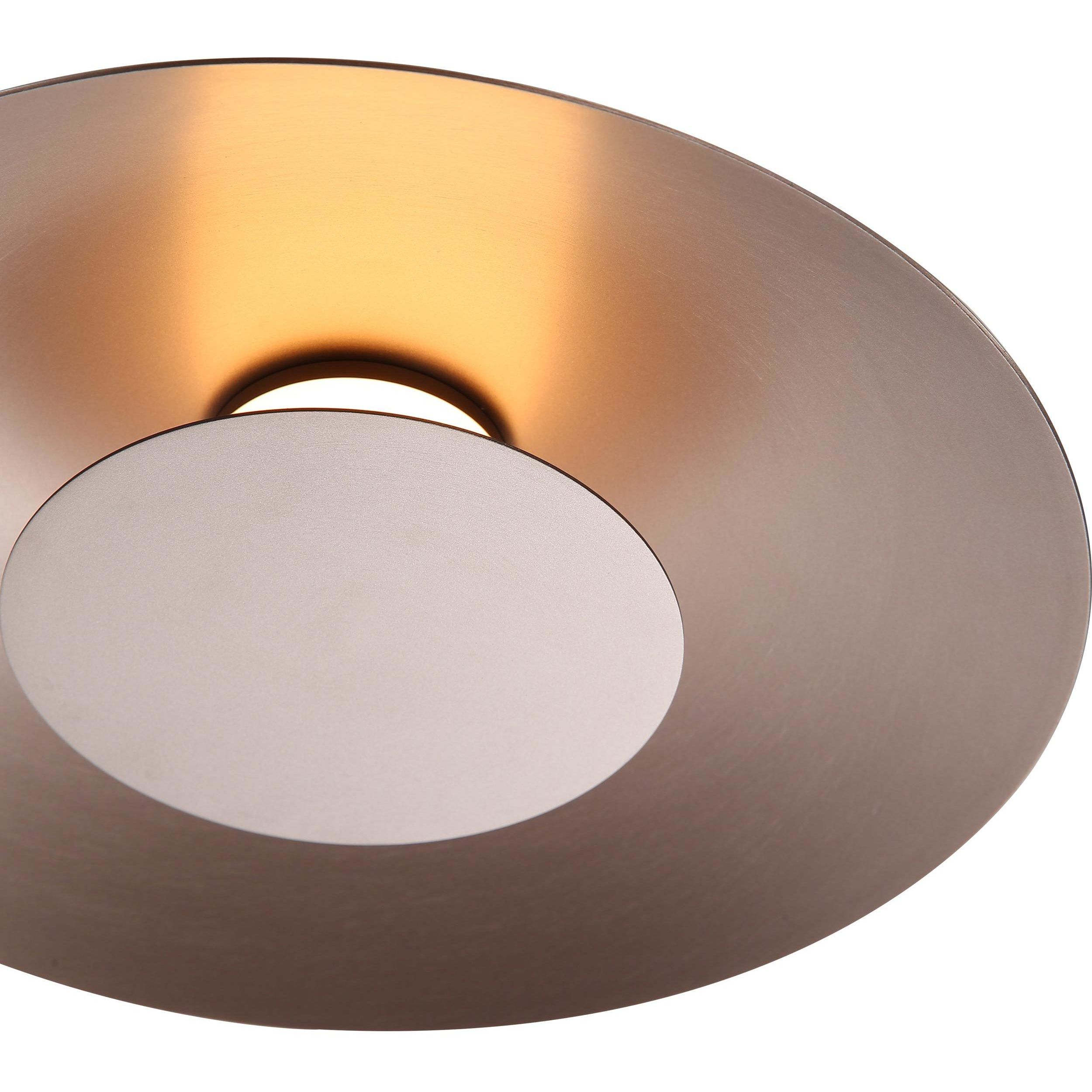 Yep Luma LED 11.75 inch Coffee Silver Flush Mount Ceiling Light