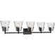 Analia 5 Light 45.75 inch Matte Black Vanity Wall Light
