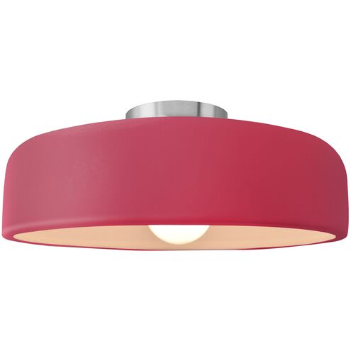 Radiance LED 13 inch Cerise and Brushed Nickel Semi Flush Ceiling Light