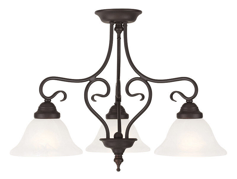Coronado 3 Light 24 inch Bronze Convertible Dinette Chandelier/Ceiling Mount Ceiling Light