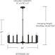 Portman 9 Light 34 inch Matte Black Chandelier Ceiling Light