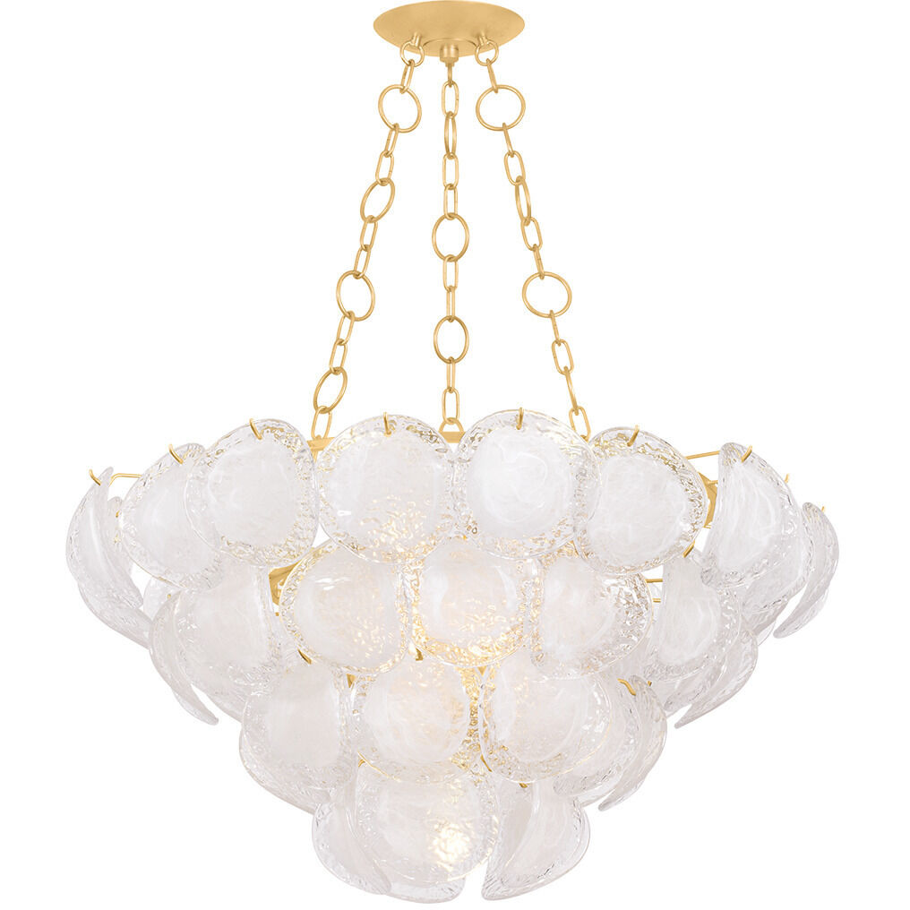 Cedar Hill 9 Light 39 inch Vintage Gold Leaf Chandelier Ceiling Light