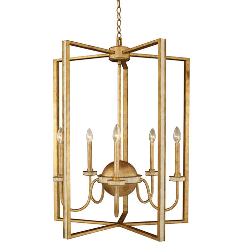 LaSalle 5 Light 28 inch Honey Gold Foyer Ceiling Light