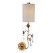 Tivoli 1 Light 8 inch Cream Patina With Gold Wall Sconce Wall Light, Flambeau