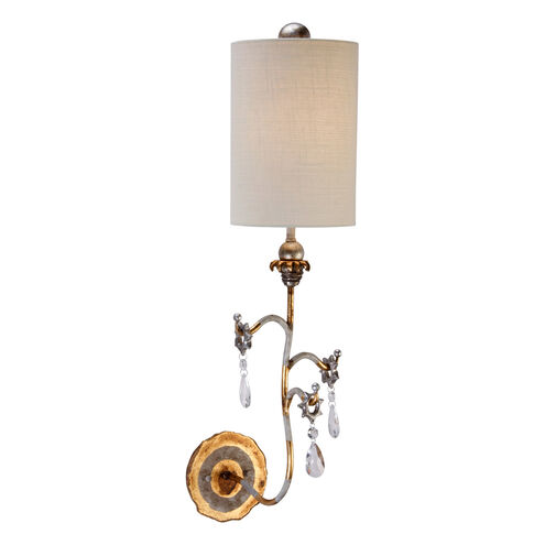 Tivoli 1 Light 8 inch Cream Patina With Gold Wall Sconce Wall Light, Flambeau