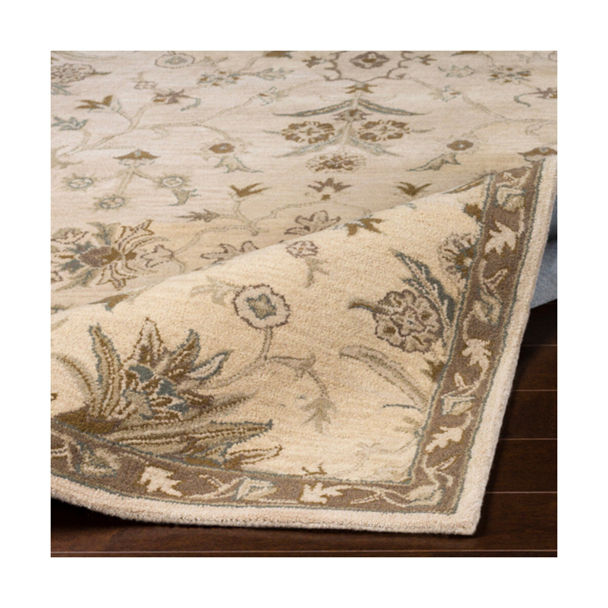 Caesar 96 X 96 inch Beige/Medium Gray/Tan/Sage/Dark Brown Handmade Rug in 8 Ft Square, Wool