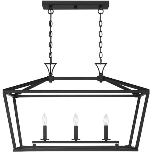 Townsend 3 Light 32 inch Matte Black Linear Chandelier Ceiling Light, Essentials