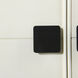 Cameron Satin Black and White and Brass Cabinet