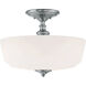 Melrose 2 Light 14 inch Polished Chrome Semi-Flush Ceiling Light