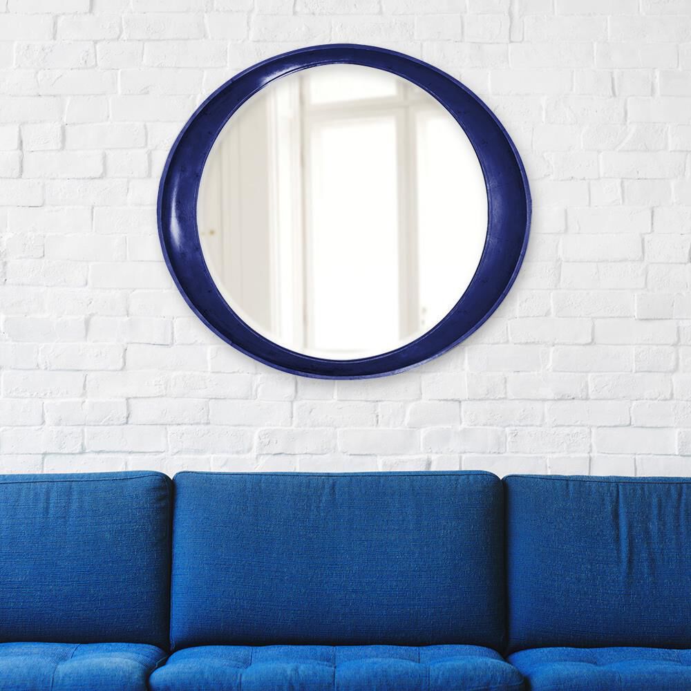 Ellipse 39 X 35 inch Navy Mirror