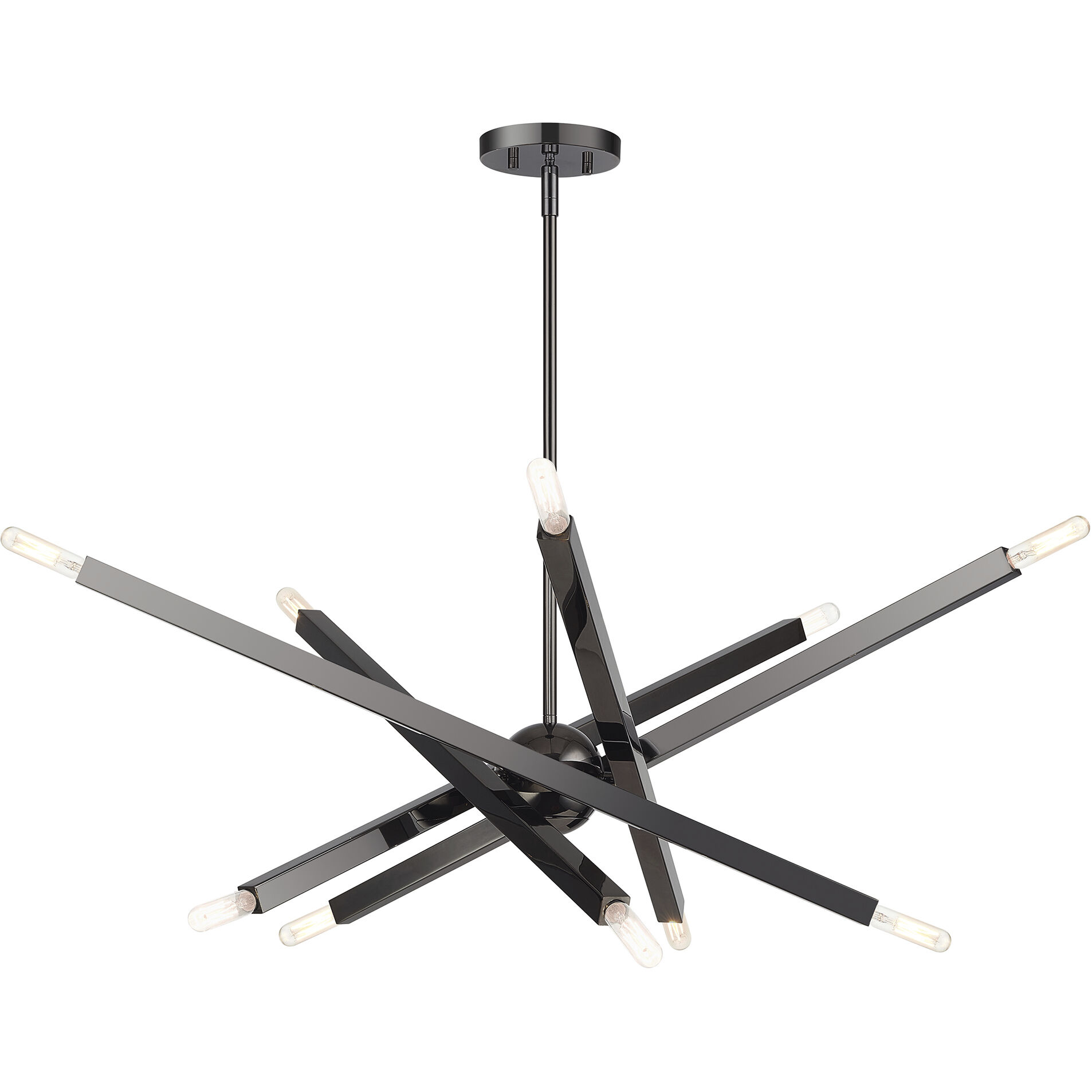 Monaco 10 Light 32 inch Black Chrome Chandelier Ceiling Light