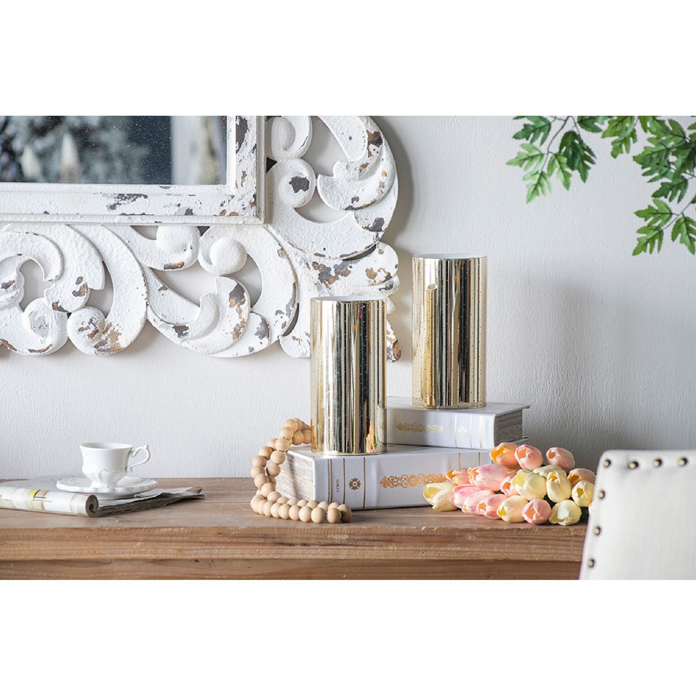 Speckled 8 X 4 inch LED Candle