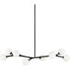 Rami 8 Light 13 inch Black Chandelier Ceiling Light in Black and Opal Glass