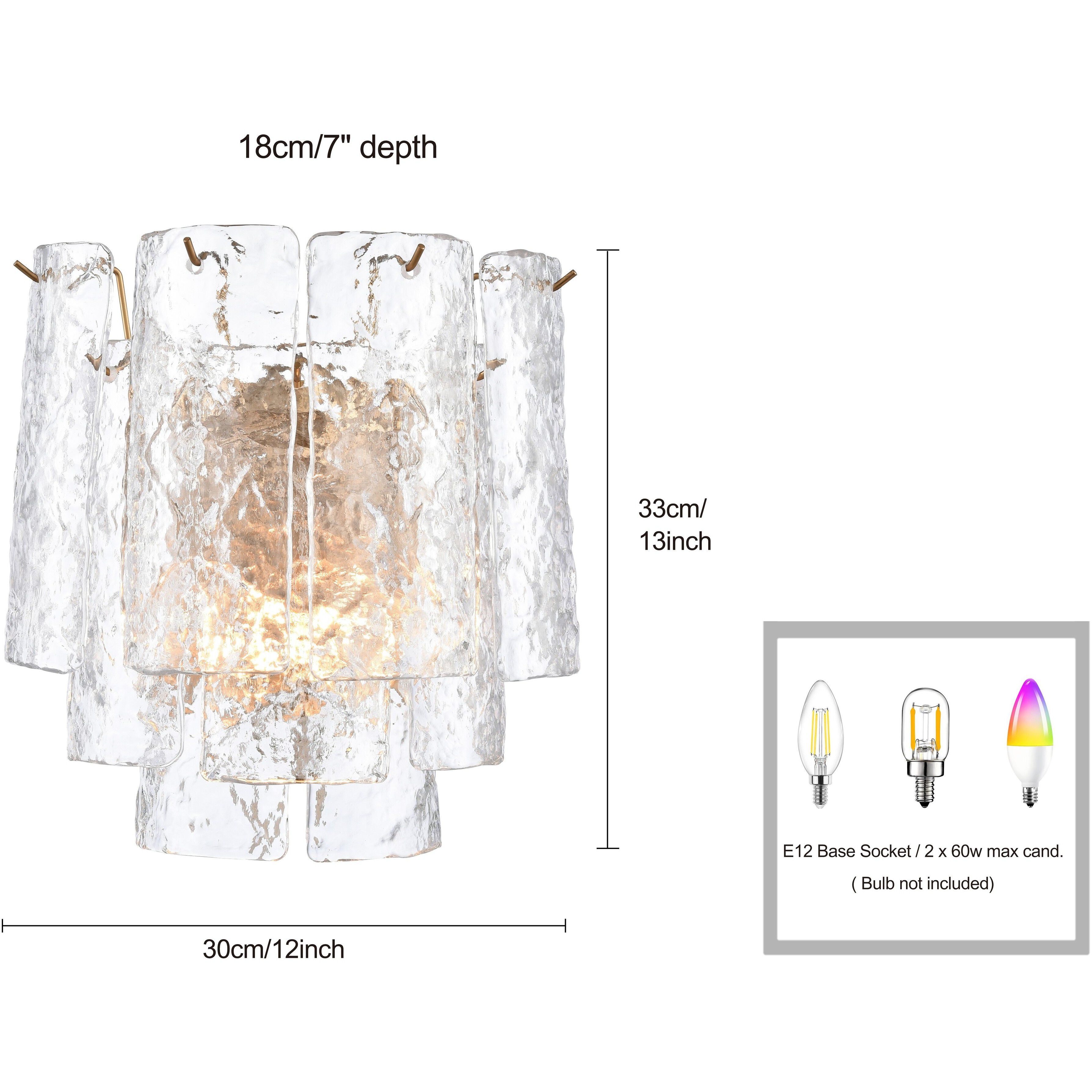 Fire and Ice Sconce Wall Light in Clear Glass