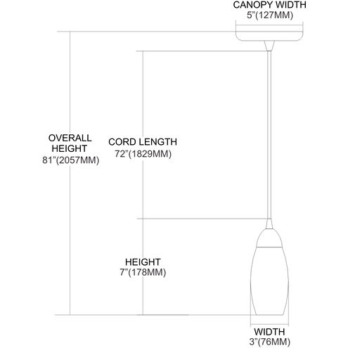 Milan LED 3 inch Satin Nickel Multi Pendant Ceiling Light in Espresso, Configurable