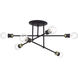Delacroix 6 Light 28 inch Bronze with Antique Brass Accents Semi-Flush Ceiling Light