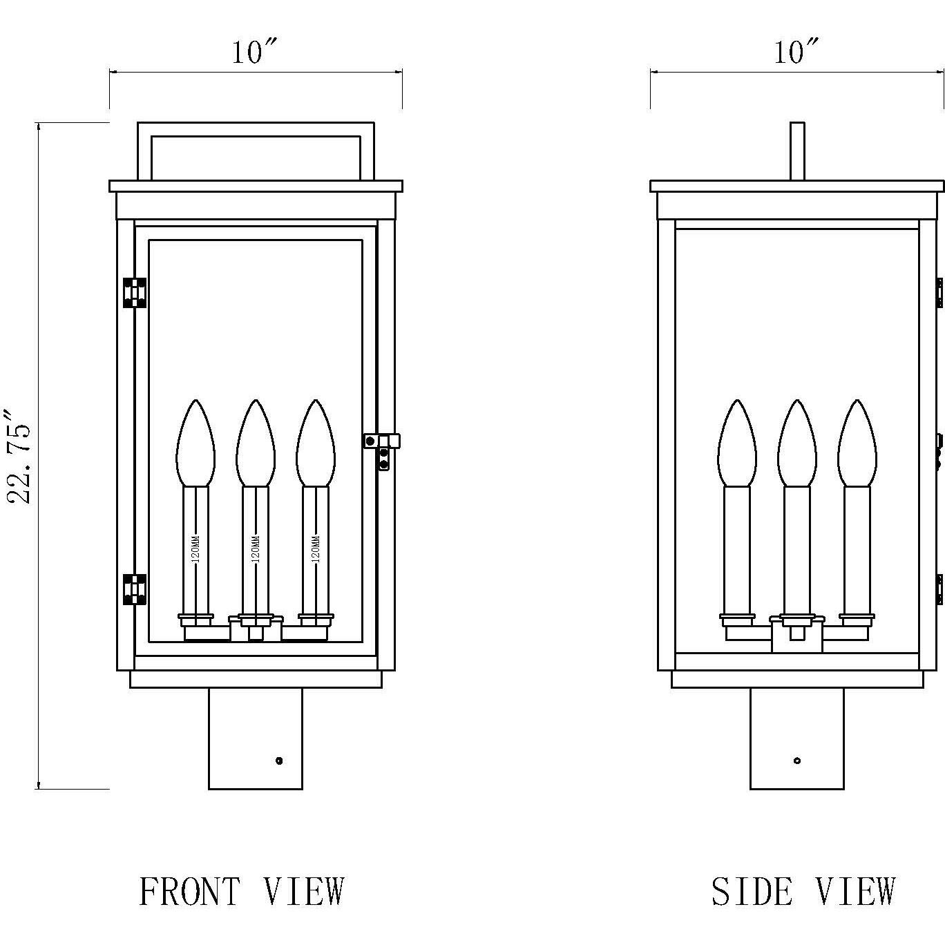 Hartwell 4 Light 22.75 inch Sand Black Outdoor Post Mount Fixture