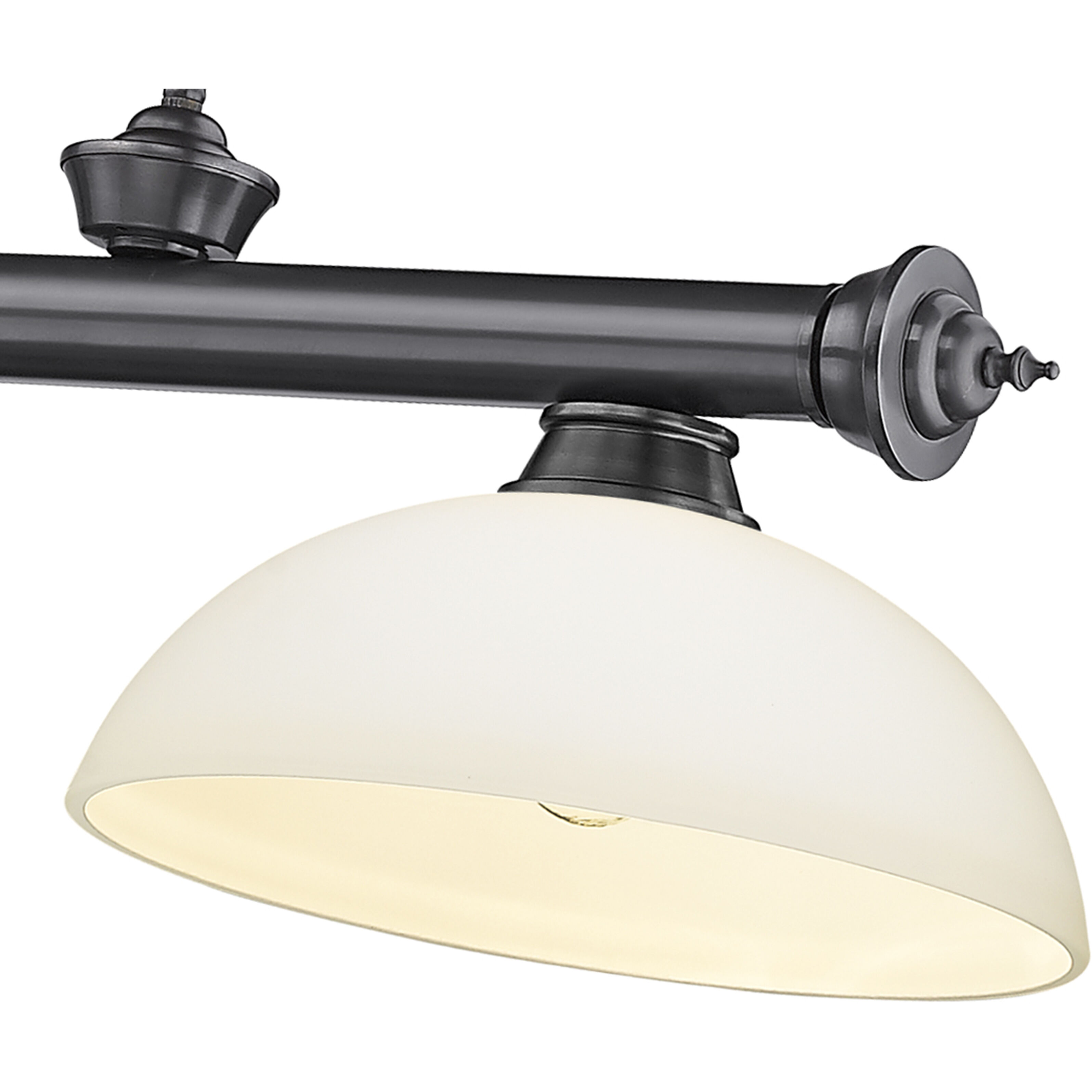 Cordon 3 Light 57.25 inch Bronze Plate Billiard Ceiling Light in Matte Opal Glass