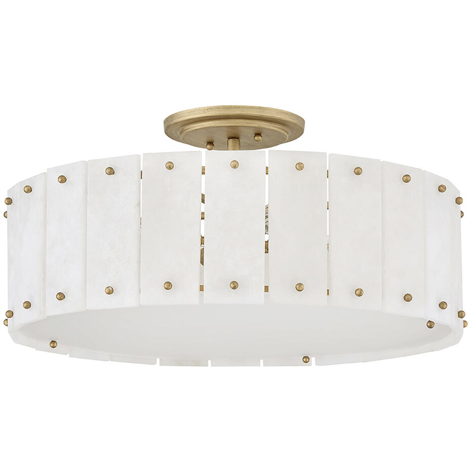 Simone 4 Light 20.75 inch Burnished Gold Semi-flush Mount Ceiling Light