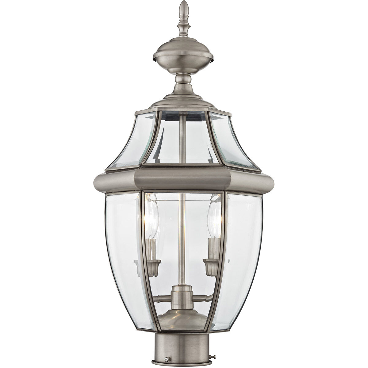 Monterey 2 Light 22 inch Brushed Nickel Outdoor Post Top Lantern