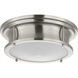 Fresnel Lens LED 12.75 inch Brushed Nickel Flush Mount Ceiling Light