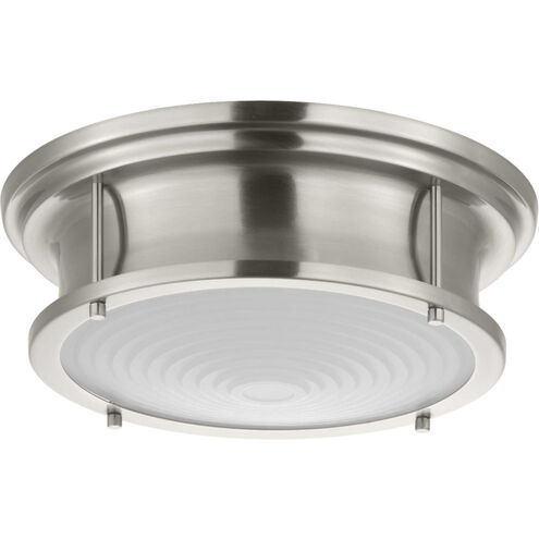 Fresnel Lens LED 12.75 inch Brushed Nickel Flush Mount Ceiling Light