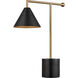 Halton 20 inch 40.00 watt Black with Satin Brass Desk Lamp Portable Light
