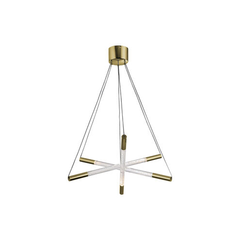 Empire LED 28 inch Golden Brass with Seeded Acrylic Chandelier Ceiling Light