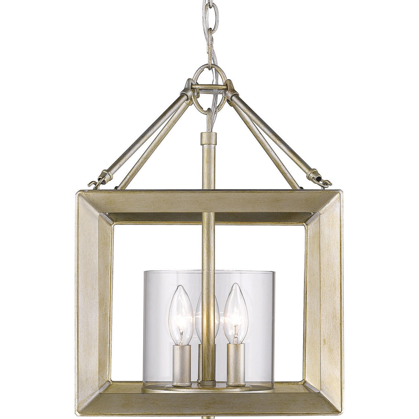 Smyth 11.75 inch 60.00 watt White Gold Chandelier Ceiling Light in Clear Glass, Mini
