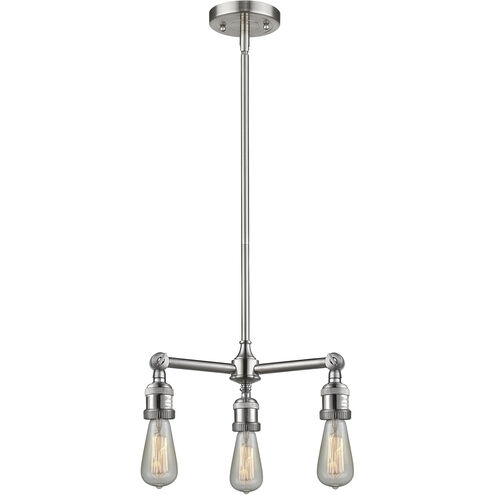 Franklin Restoration Bare Bulb LED 15 inch Brushed Satin Nickel Chandelier Ceiling Light, Franklin Restoration