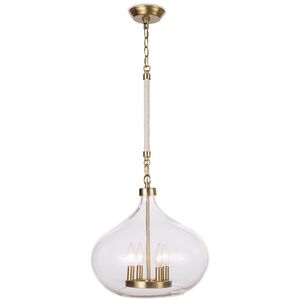 Dover 4 Light 15.75 inch Natural Brass Pendant Ceiling Light