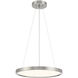 ML LED 15 inch Brushed Nickel Pendant Ceiling Light, Round