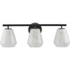 Brooke 3 Light 22.5 inch Black Bathroom Vanity Wall Light