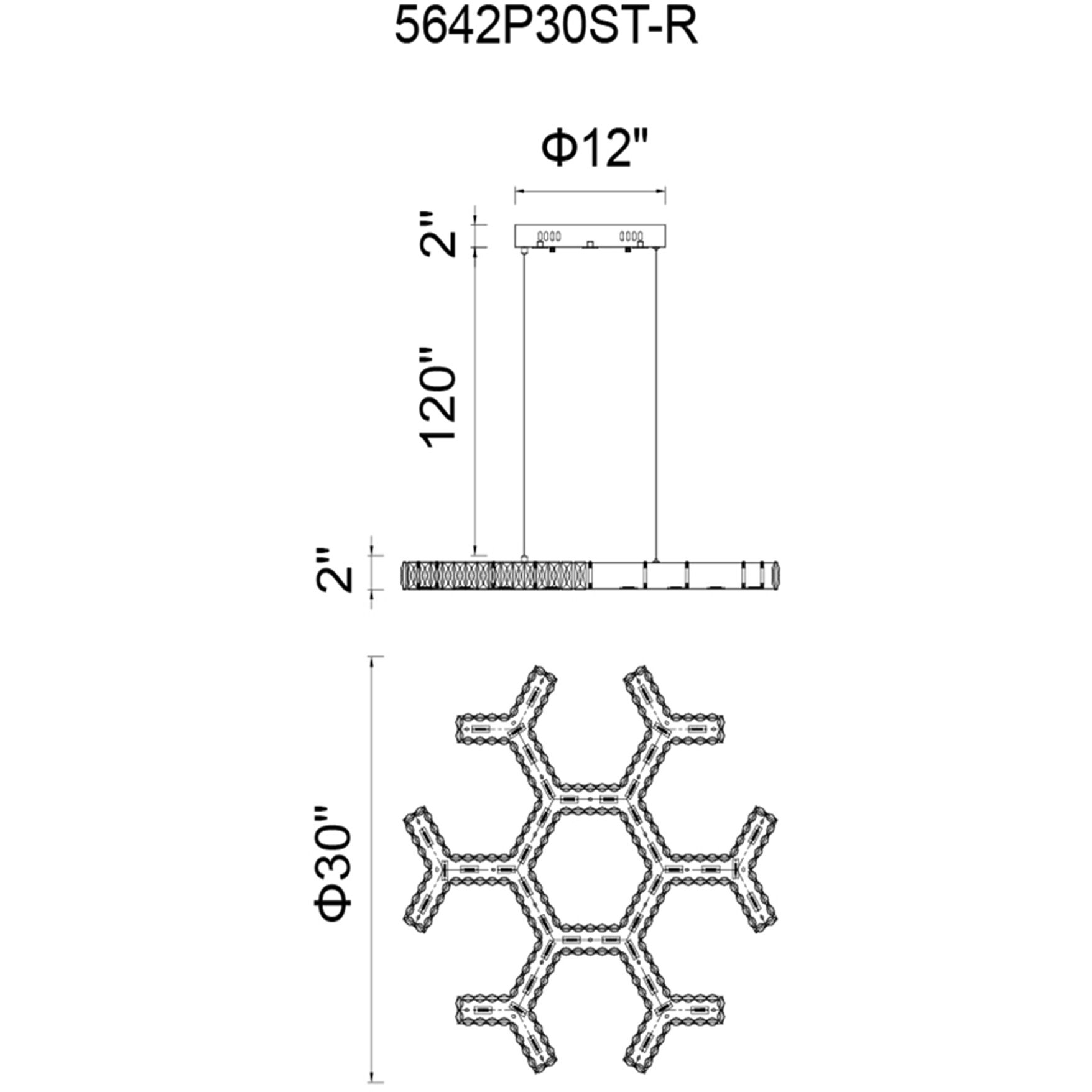 Arendelle LED 30 inch Chrome Chandelier Ceiling Light
