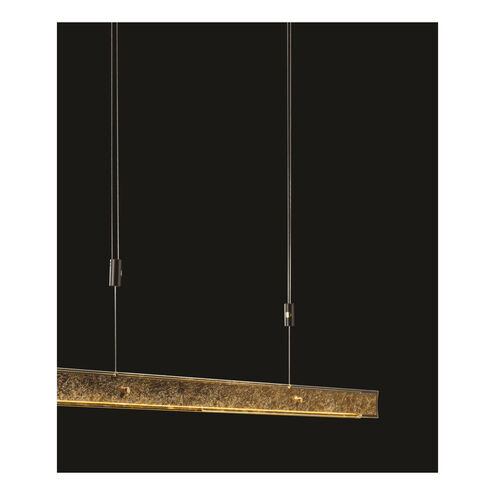 Zeitlos LED 38 inch Gold Leaf with Bronze Linear Pendant Ceiling Light, Luce Elevata Linea