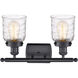 Ballston Bell LED 16 inch Matte Black Bath Vanity Light Wall Light in Clear with Cage