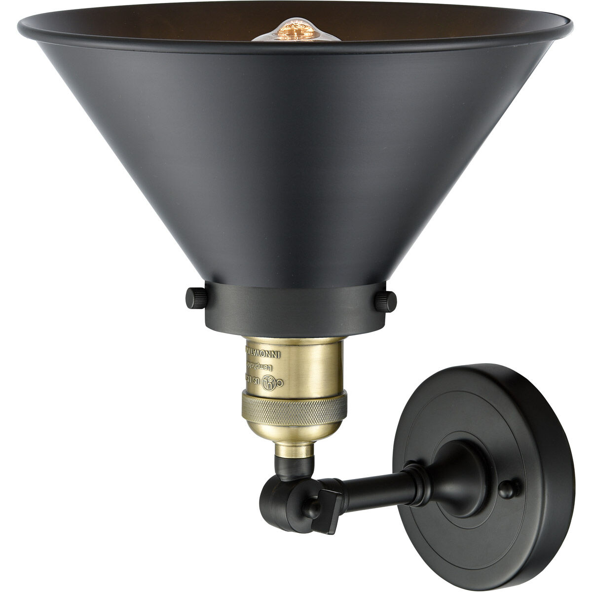 Franklin Restoration Briarcliff LED 10 inch Black Antique Brass Semi-Flush Mount Ceiling Light, Franklin Restoration