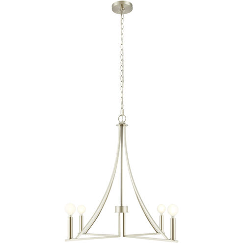 Contemporary 4 Light 30 inch Brushed Nickel Chandelier Ceiling Light