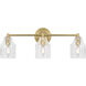 Alexa Hampton Augusta 3 Light 22 inch Gild Bath Vanity Wall Light