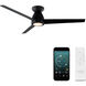 Tip Top 52 inch Matte Black Flush Mount Ceiling Fan in 3500K