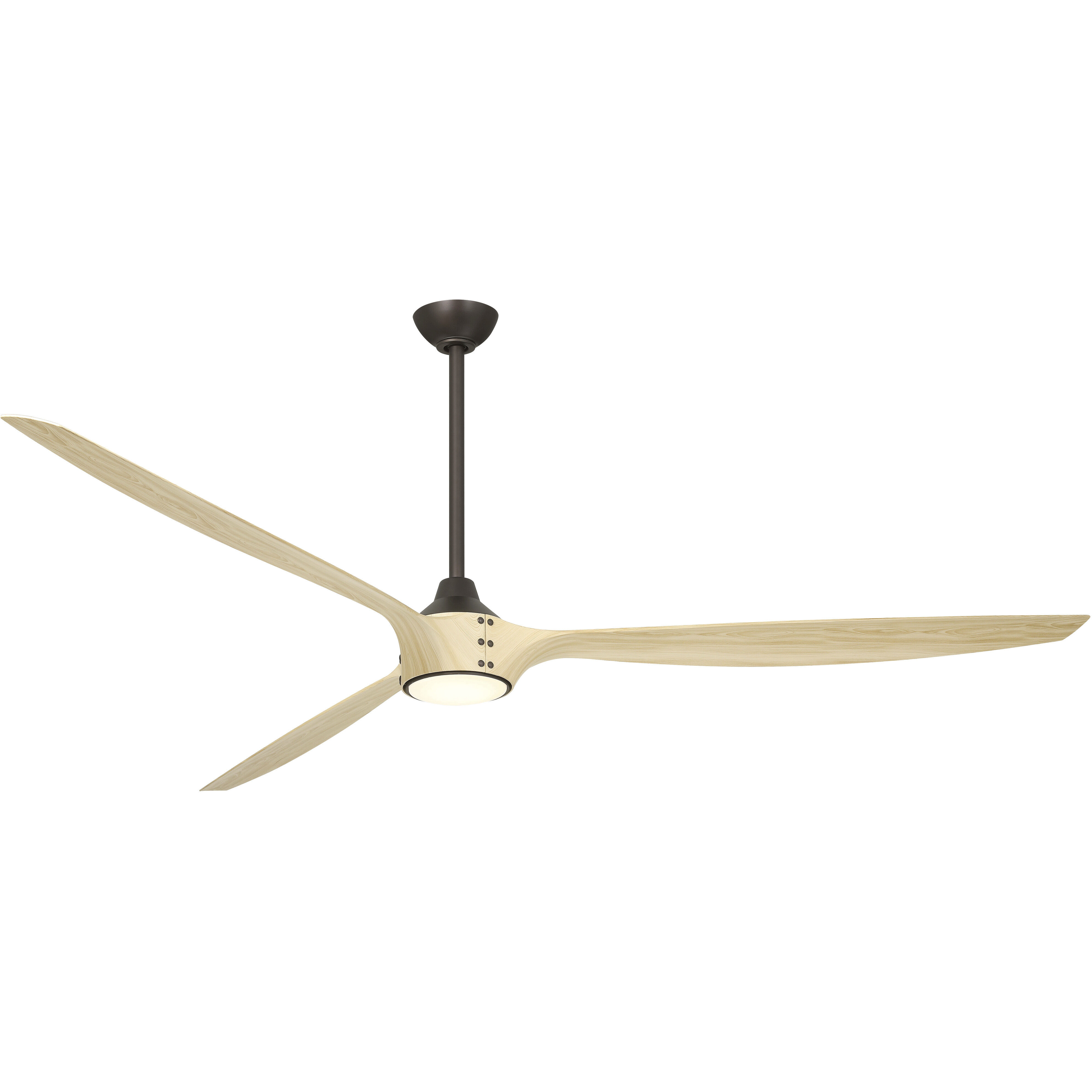 Pierce 84 inch Dark Bronze with White Oak with White Oak Blades Smart Ceiling Fan